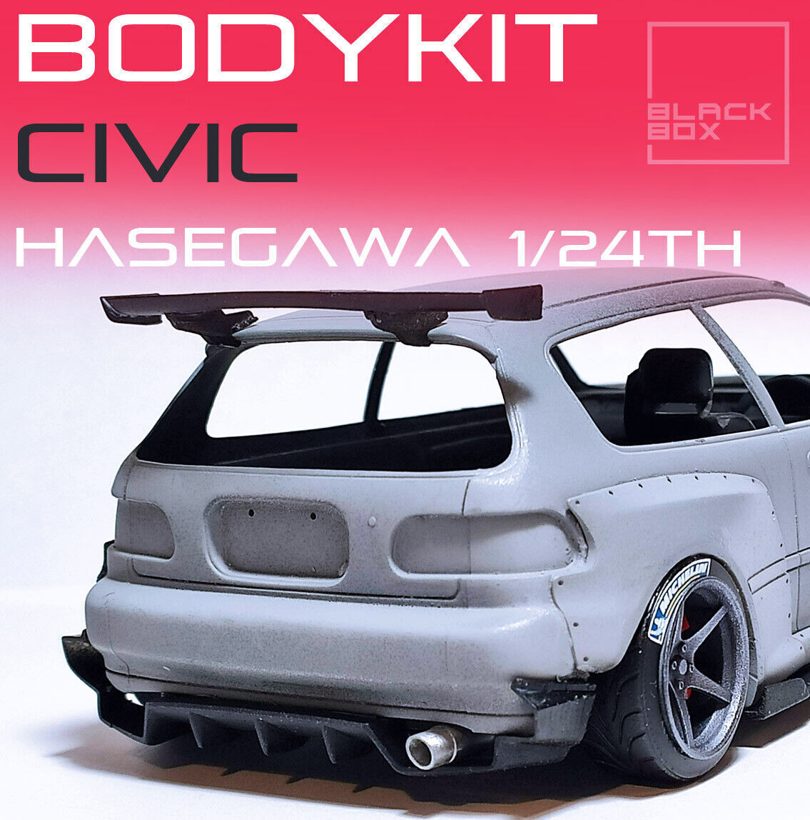 Honda Civic EG6 Pandem Widebody resin kit with wheels for Hasegawa