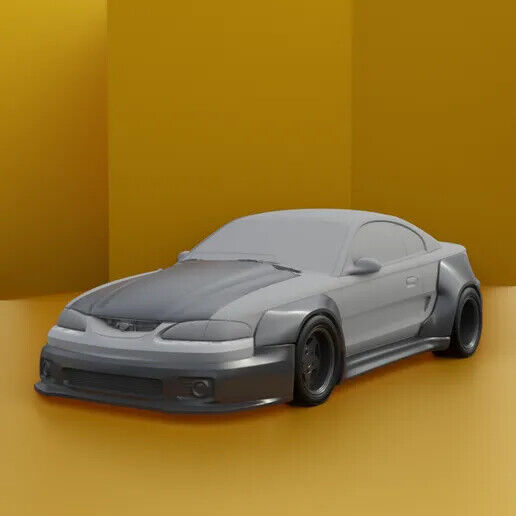 Ford Mustang 1995 Widebody kit with wheels for scale model cars