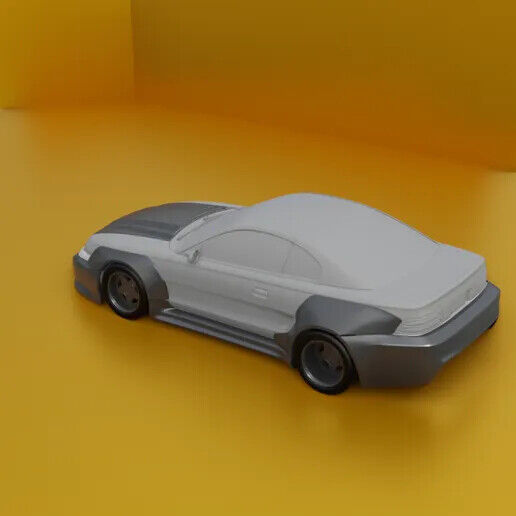 Ford Mustang 1995 Widebody kit with wheels for scale model cars
